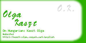 olga kaszt business card